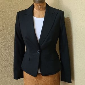 NWT WOMENS ROCK & REPUBLIC BLACK/BLUE SUIT JACKET 4/PANTS 6